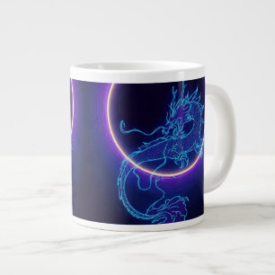 Tasse à café Dragon Néon – Dragon Bleu Lumineux