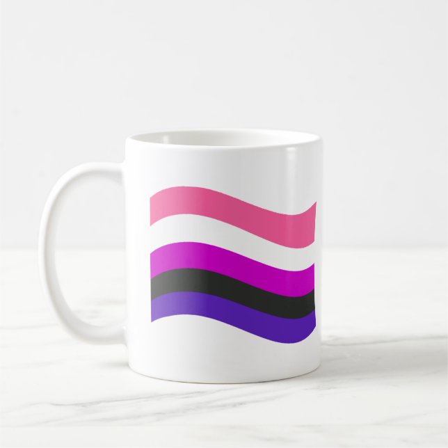 Tasse à café Drapeau de Fierté Genderfluid (Gauche)