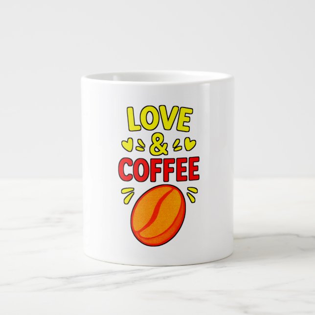 Tasse à café drôle - Amour & Café (Devant)