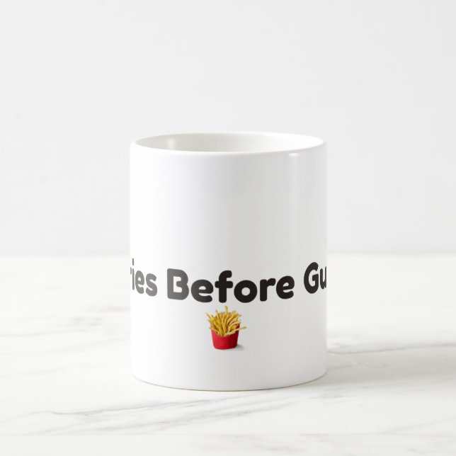 Tasse à café drôle avec Frites avant les mecs (Centre)