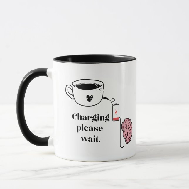 Tasse à café drôle de cerveau épuisé (Gauche)