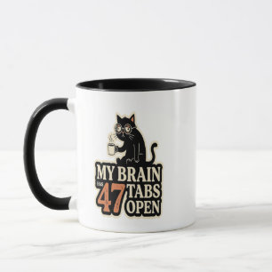 Tasse à café drôle de chat avec «Cerveau en charge