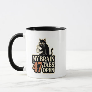 Tasse à café drôle de chat avec «Cerveau en charge