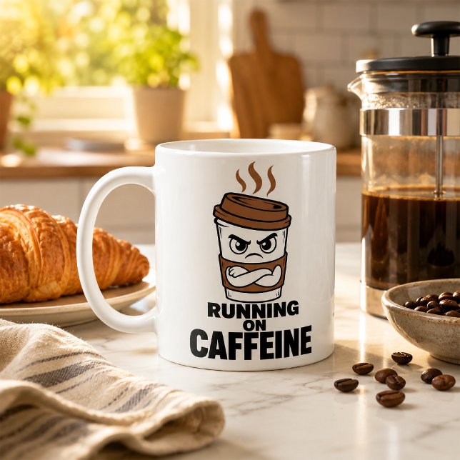 Tasse à café drôle de course à la caféine Sarcasti (Créateur téléchargé)