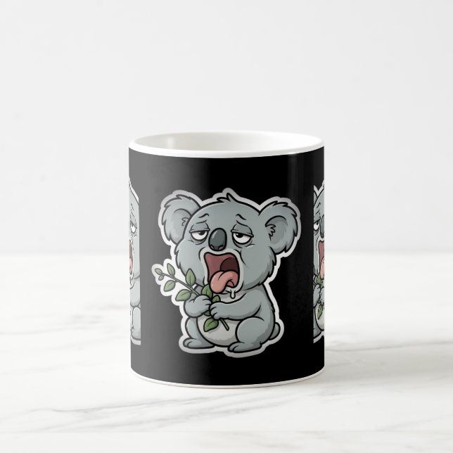 Tasse à café drôle de koala épuisé bâillant (Centre)