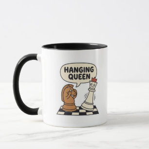 Tasse à café drôle de reine pendue d'échec