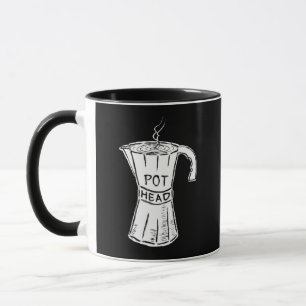 Tasse à café drôle Pot Head noir