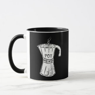 Tasse à café drôle Pot Head noir