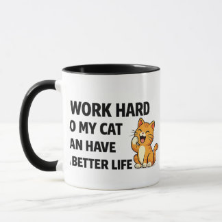 Tasse à café drôle pour amateur de chat – Je trava