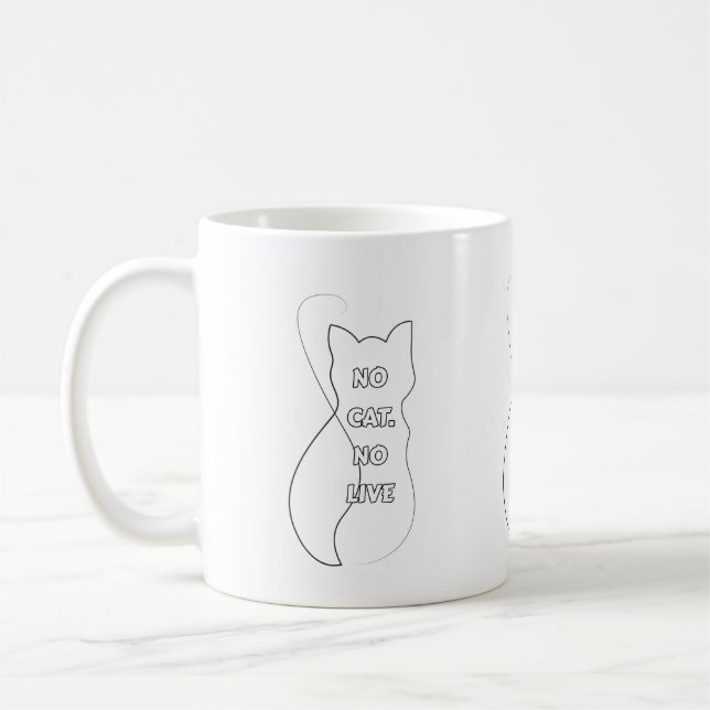 Tasse à café drôle pour amateur de chat « Pas de c (Gauche)