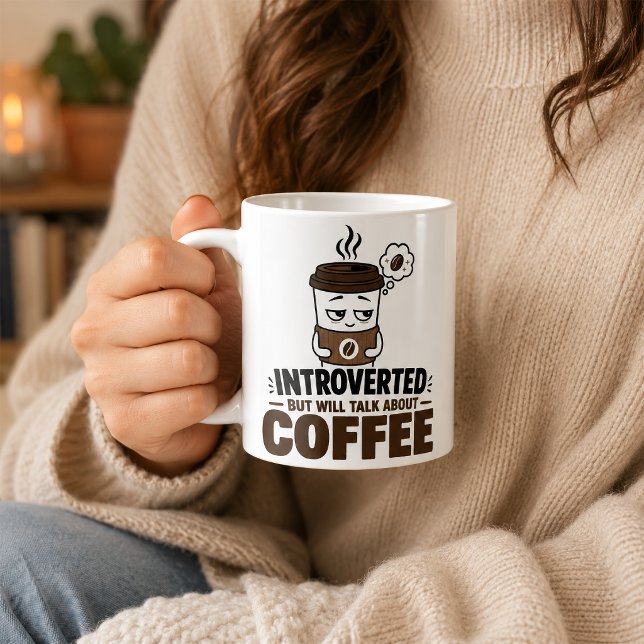 Tasse à café drôle pour introverti Cadeau d'humour (Créateur téléchargé)