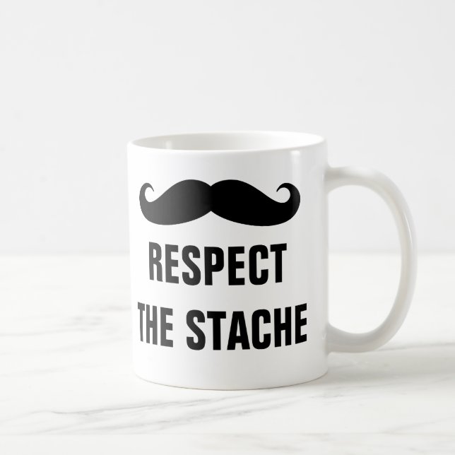 Tasse à café drôle 'Respectez la moustache' pour h (Droite)