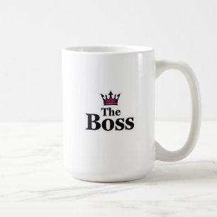 Tasse à café drôle sur le leadership avec couronne