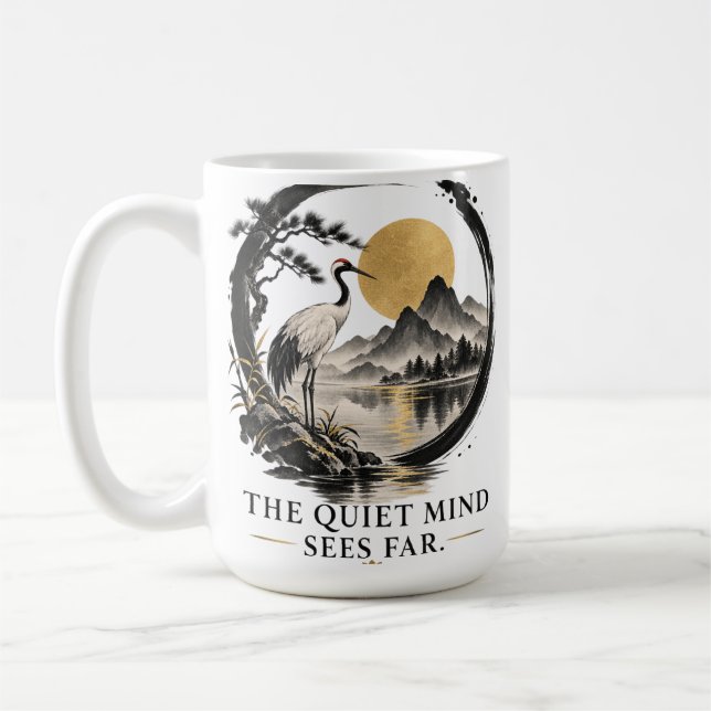 Tasse à café du Dhammapada « L'esprit calme voit l (Gauche)