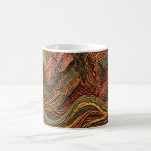 Tasse à café Earthtone Silhouette de Montagne Abst