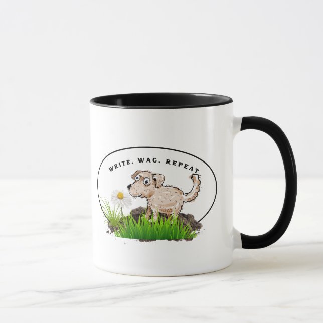 Tasse à café Écrire. Remuer. Recommencer - pour éc (Droite)