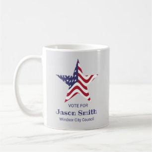 Tasse à café Élection de l'étoile patriotique Drap