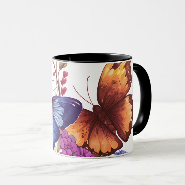 Tasse à café élégant papillon (Devant droit)