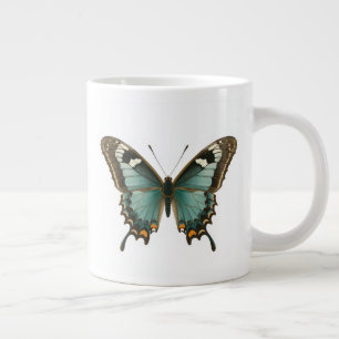 Tasse à café élégant papillon bleu