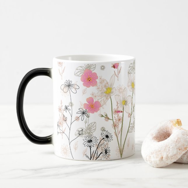 Tasse à café Élégante Citron & Fleur Sauvage | Bot (Avec donut)