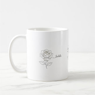 Tasse à café élégante de fleur de naissance - Nom 