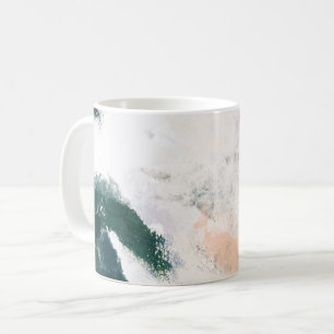 Tasse à café élégante pêche émeraude peinte à la m