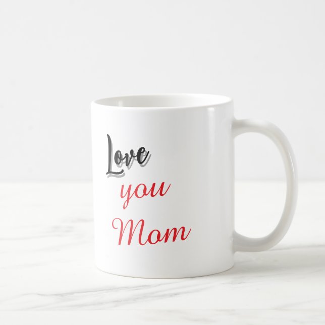 Tasse à café élégante rouge et grise avec écriture (Droite)