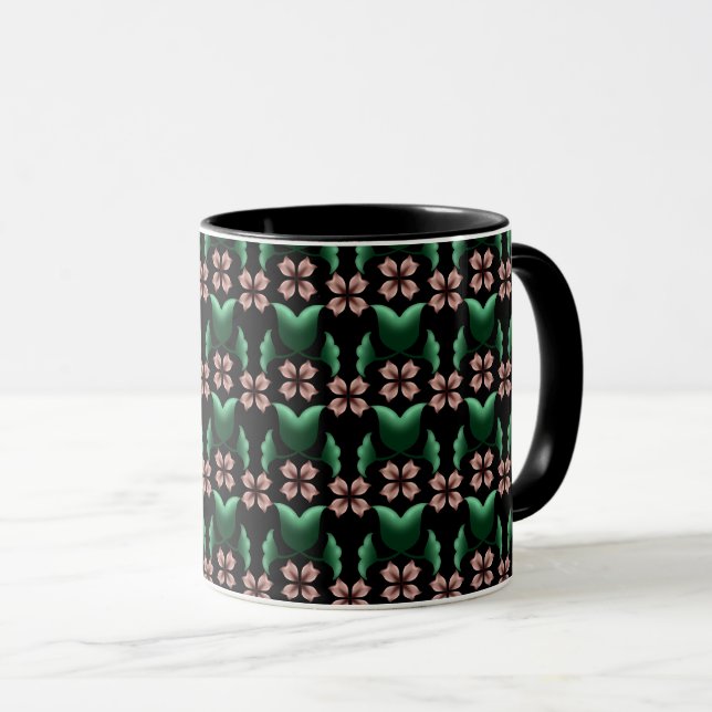     Tasse à café Émeraude & Blush Botanique  (Devant droit)