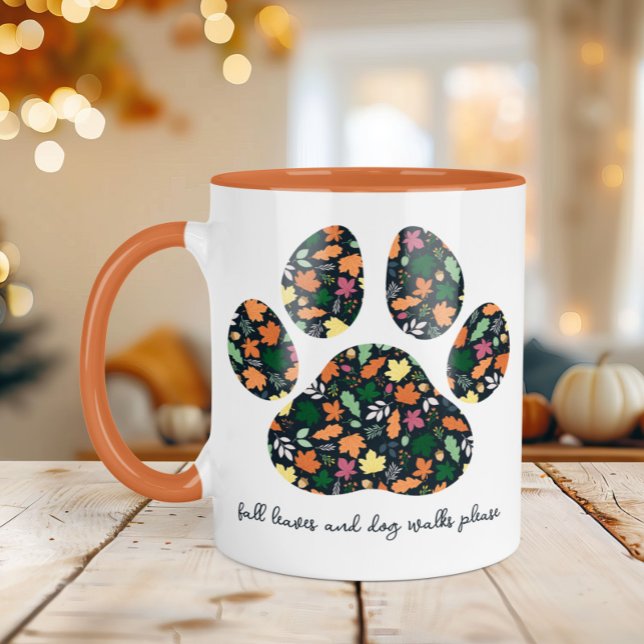 Tasse à café empreinte de patte automnale mignonne (Créateur téléchargé)