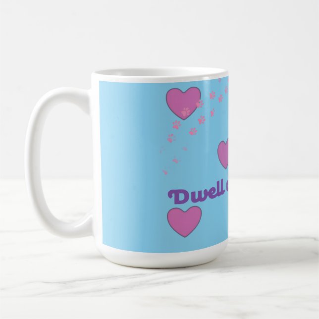 tasse à café empreintes de pattes et cœurs se réjo (Gauche)