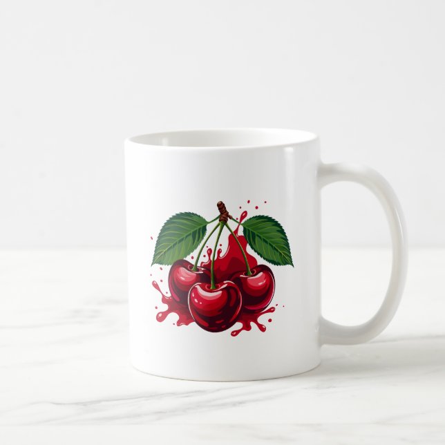 Tasse à café en aquarelle avec des fruits (Droite)