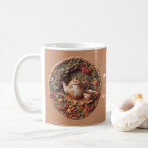 Tasse à café en argile polymère 3D d'automne