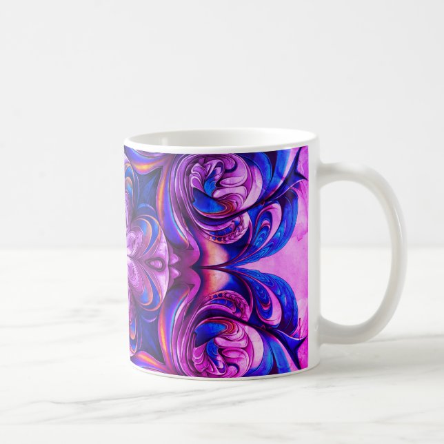 Tasse à café en art abstrait tourbillon violet – F (Droite)