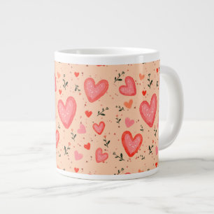 Tasse à café en céramique à motif de cœurs romanti