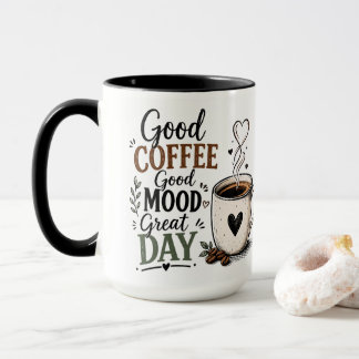 Tasse à café en céramique à poignée noire avec cit