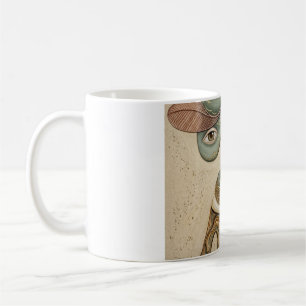 Tasse à café en céramique cubiste surréaliste abst