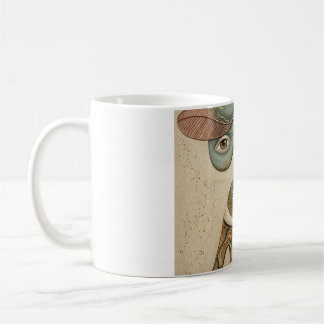 Tasse à café en céramique cubiste surréaliste abst