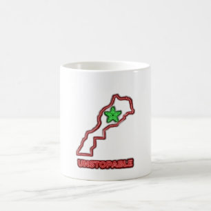 Tasse à café en céramique néon Maroc carte Incroya
