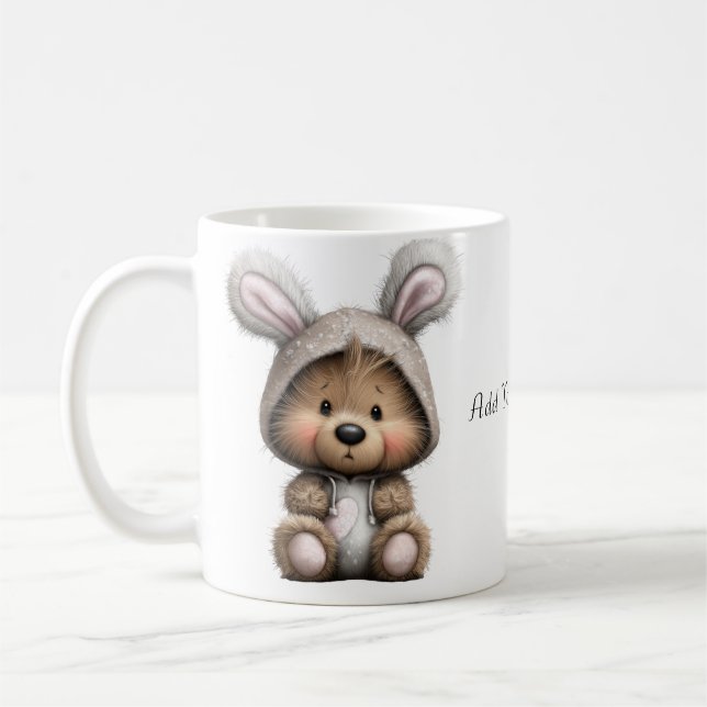 Tasse à café en céramique ours en lapin de dessin  (Gauche)