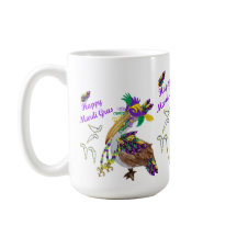 Tasse à café en céramique pour soirée Mardi Gras