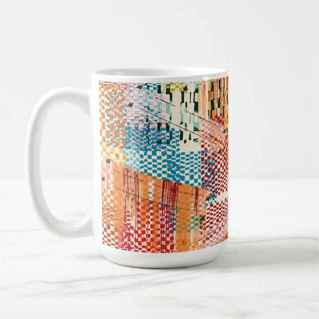 Tasse à café en collage de journaux abstraits colo (Gauche)