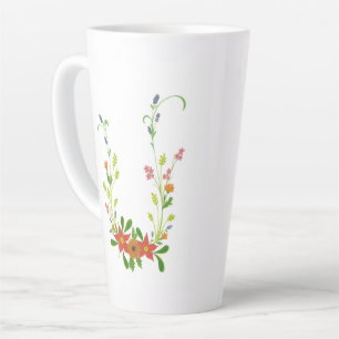 Tasse à café en latte Fleur sauvage