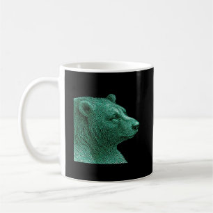 Tasse à café en ligne d'art ours néon – Faune mode