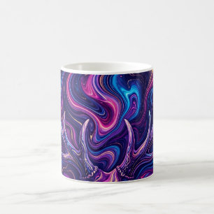 Tasse à café en liquide violet abstrait à bois de