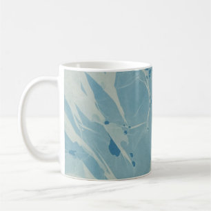 Tasse à café en marbre bleu sarcelle d'art abstrai