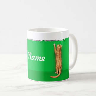 Tasse à café en papier pour chat tabby rouge