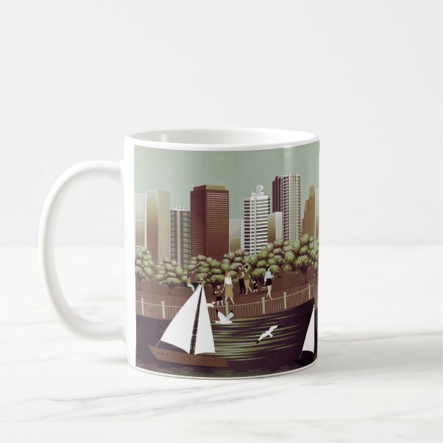 Tasse à café en paysage urbain (Gauche)