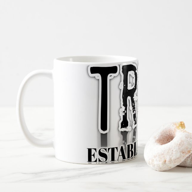 Tasse à café en typographie « Confiance » minimali (Avec donut)