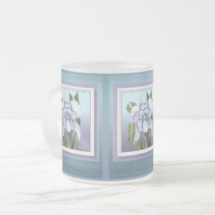 Tasse à café en verre dépoli de fleur de Smeraldo