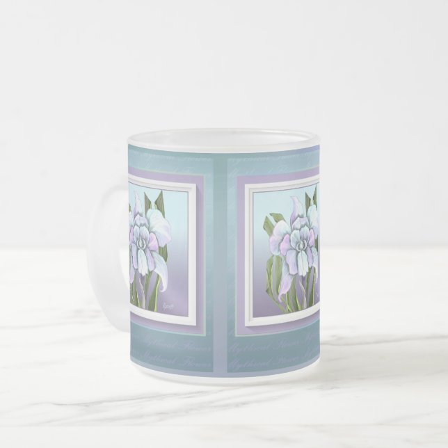 Tasse à café en verre dépoli de fleur de Smeraldo (Devant gauche)